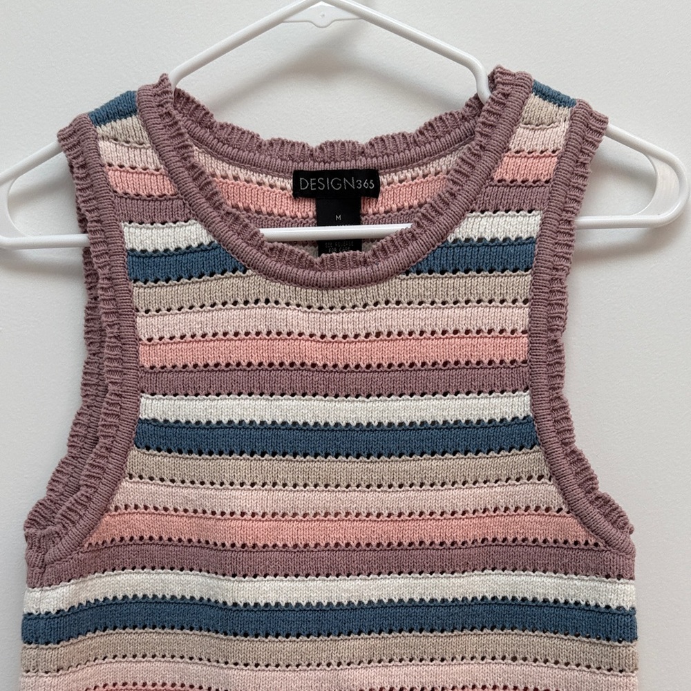 Design 365 Women's Striped Tank Top - Pink and Blue - Picture 4 of 6